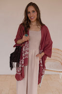 Floral Embroidered Stitch Kimono