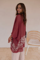 Floral Embroidered Stitch Kimono