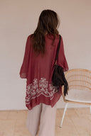 Floral Embroidered Stitch Kimono