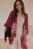 Floral Embroidered Stitch Kimono