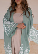 Embroidered Floral Vine Lightweight Kimono