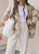LUXE Diamond Checkered Oversized Cardigan-Sweaters-Rae Collective, Women's Online Fashion Boutique Located in Phoenix, Arizona (Scottsdale Area)
