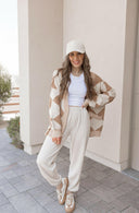 LUXE Diamond Checkered Oversized Cardigan-Sweaters-Rae Collective, Women's Online Fashion Boutique Located in Phoenix, Arizona (Scottsdale Area)