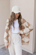 LUXE Diamond Checkered Oversized Cardigan-Sweaters-Rae Collective, Women's Online Fashion Boutique Located in Phoenix, Arizona (Scottsdale Area)