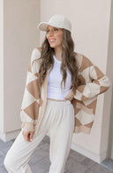LUXE Diamond Checkered Oversized Cardigan-Sweaters-Rae Collective, Women's Online Fashion Boutique Located in Phoenix, Arizona (Scottsdale Area)