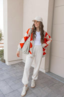 LUXE Diamond Checkered Oversized Cardigan-Sweaters-Rae Collective, Women's Online Fashion Boutique Located in Phoenix, Arizona (Scottsdale Area)