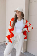 LUXE Diamond Checkered Oversized Cardigan-Sweaters-Rae Collective, Women's Online Fashion Boutique Located in Phoenix, Arizona (Scottsdale Area)