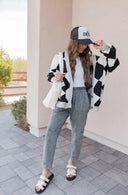LUXE Diamond Checkered Oversized Cardigan-Sweaters-Rae Collective, Women's Online Fashion Boutique Located in Phoenix, Arizona (Scottsdale Area)
