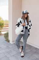 LUXE Diamond Checkered Oversized Cardigan-Sweaters-Rae Collective, Women's Online Fashion Boutique Located in Phoenix, Arizona (Scottsdale Area)