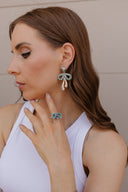 Stone Bliss Sterling Silver Bow Earrings-Stud Earrings-Rae Collective, Women's Online Fashion Boutique Located in Phoenix, Arizona (Scottsdale Area)
