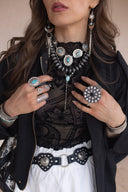 Sterling Sunflower & Stone Necklace, Ring or Earrings PREORDER