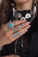 Sterling Sunflower & Stone Necklace, Ring or Earrings PREORDER