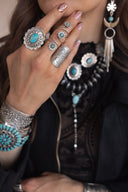 Sterling Sunflower & Stone Necklace, Ring or Earrings PREORDER