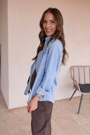 The On Repeat Button-Up Denim Shirt