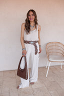 Classic V-neck Tank Top With Strap Accent