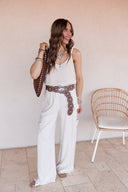 Classic V-neck Tank Top With Strap Accent