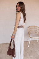 Classic V-neck Tank Top With Strap Accent