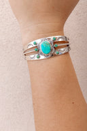 Stagecoach Sterling Silver Stone Cuff-Cuffs-Rae Collective, Women's Online Fashion Boutique Located in Phoenix, Arizona (Scottsdale Area)
