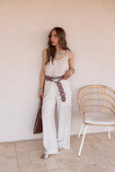 Classic V-neck Tank Top With Strap Accent