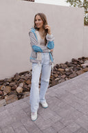 POL Multi Fabric Hooded Button Down Shacket-Shackets-Rae Collective, Women's Online Fashion Boutique Located in Phoenix, Arizona (Scottsdale Area)