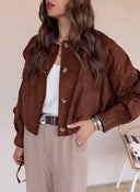 Casual Chic Ruched Faux Suede Jacket | 4 Colors