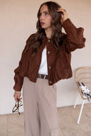 Casual Chic Ruched Faux Suede Jacket | 4 Colors