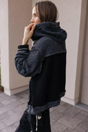 POL Multi Fabric Hooded Button Down Shacket-Shackets-Rae Collective, Women's Online Fashion Boutique Located in Phoenix, Arizona (Scottsdale Area)