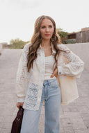 POL Oversized Vintage Lace Shacket-Shackets-Rae Collective, Women's Online Fashion Boutique Located in Phoenix, Arizona (Scottsdale Area)