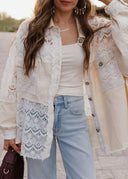 POL Oversized Vintage Lace Shacket-Shackets-Rae Collective, Women's Online Fashion Boutique Located in Phoenix, Arizona (Scottsdale Area)
