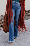Kancan Jordan High Rise Raw Hem Flare Jeans-Jeans-Rae Collective, Women's Online Fashion Boutique Located in Phoenix, Arizona (Scottsdale Area)