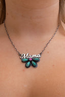 Mama Sterling Silver & Stone Necklace-Chain Necklaces-Rae Collective, Women's Online Fashion Boutique Located in Phoenix, Arizona (Scottsdale Area)