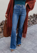 KANCAN Jordan High Rise Raw Hem Flare Jeans (Copy)-Jeans-Rae Collective, Women's Online Fashion Boutique Located in Phoenix, Arizona (Scottsdale Area)