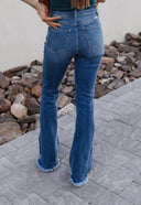 KANCAN Jordan High Rise Raw Hem Flare Jeans (Copy)-Jeans-Rae Collective, Women's Online Fashion Boutique Located in Phoenix, Arizona (Scottsdale Area)