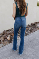 Kancan Jordan High Rise Raw Hem Flare Jeans-Jeans-Rae Collective, Women's Online Fashion Boutique Located in Phoenix, Arizona (Scottsdale Area)