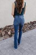Kancan Jordan High Rise Raw Hem Flare Jeans-Jeans-Rae Collective, Women's Online Fashion Boutique Located in Phoenix, Arizona (Scottsdale Area)