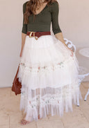 Whimsical Romance Tiered Ruffle Maxi Skirt