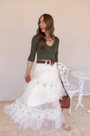 Whimsical Romance Tiered Ruffle Maxi Skirt