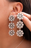Sterling Flower Trio Earrings | By KKB-Hoop Earrings-Rae Collective, Women's Online Fashion Boutique Located in Phoenix, Arizona (Scottsdale Area)