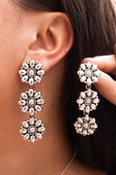 Sterling Flower Trio Earrings | By KKB-Hoop Earrings-Rae Collective, Women's Online Fashion Boutique Located in Phoenix, Arizona (Scottsdale Area)