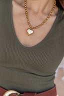 Simply Beaded Stainless Steel Heart Necklace