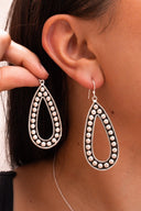 Sterling Silver Teardrop Studded Earring-Stud Earrings-Rae Collective, Women's Online Fashion Boutique Located in Phoenix, Arizona (Scottsdale Area)