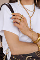 The Elara Beaded Hand Chain Bracelet