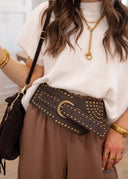 Wide Studded Western Buckle Belt | 3 Colors