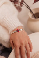 Red Checkered Teardrop & White CZ Cuff-Bracelets-Rae Collective, Women's Online Fashion Boutique Located in Phoenix, Arizona (Scottsdale Area)
