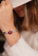 Red Checkered Teardrop & White CZ Cuff-Bracelets-Rae Collective, Women's Online Fashion Boutique Located in Phoenix, Arizona (Scottsdale Area)