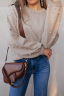 Pearly Chic Luxe Viscose Pearl Sweater-Sweaters-Krush Kandy, Women's Online Fashion Boutique Located in Phoenix, Arizona (Scottsdale Area)