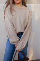 Pearly Chic Luxe Viscose Pearl Sweater-Sweaters-Rae Collective, Women's Online Fashion Boutique Located in Phoenix, Arizona (Scottsdale Area)