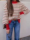 Krushed It Luxe Contrasting Striped Sweater-Sweaters-Rae Collective, Women's Online Fashion Boutique Located in Phoenix, Arizona (Scottsdale Area)