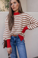 Krushed It Luxe Contrasting Striped Sweater-Sweaters-Rae Collective, Women's Online Fashion Boutique Located in Phoenix, Arizona (Scottsdale Area)