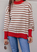 Krushed It Luxe Contrasting Striped Sweater-Sweaters-Rae Collective, Women's Online Fashion Boutique Located in Phoenix, Arizona (Scottsdale Area)